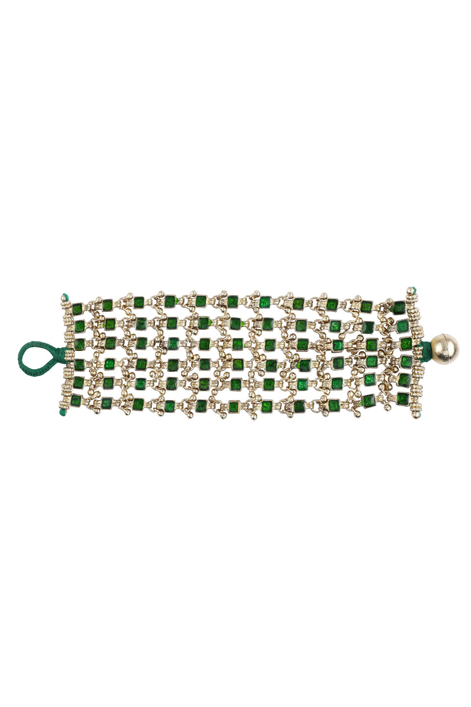 Glass Green Enamel Ocean Bracelet