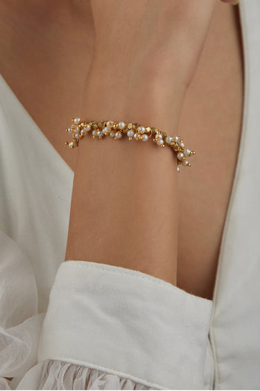 Gold Pearl Beaded Bracelet