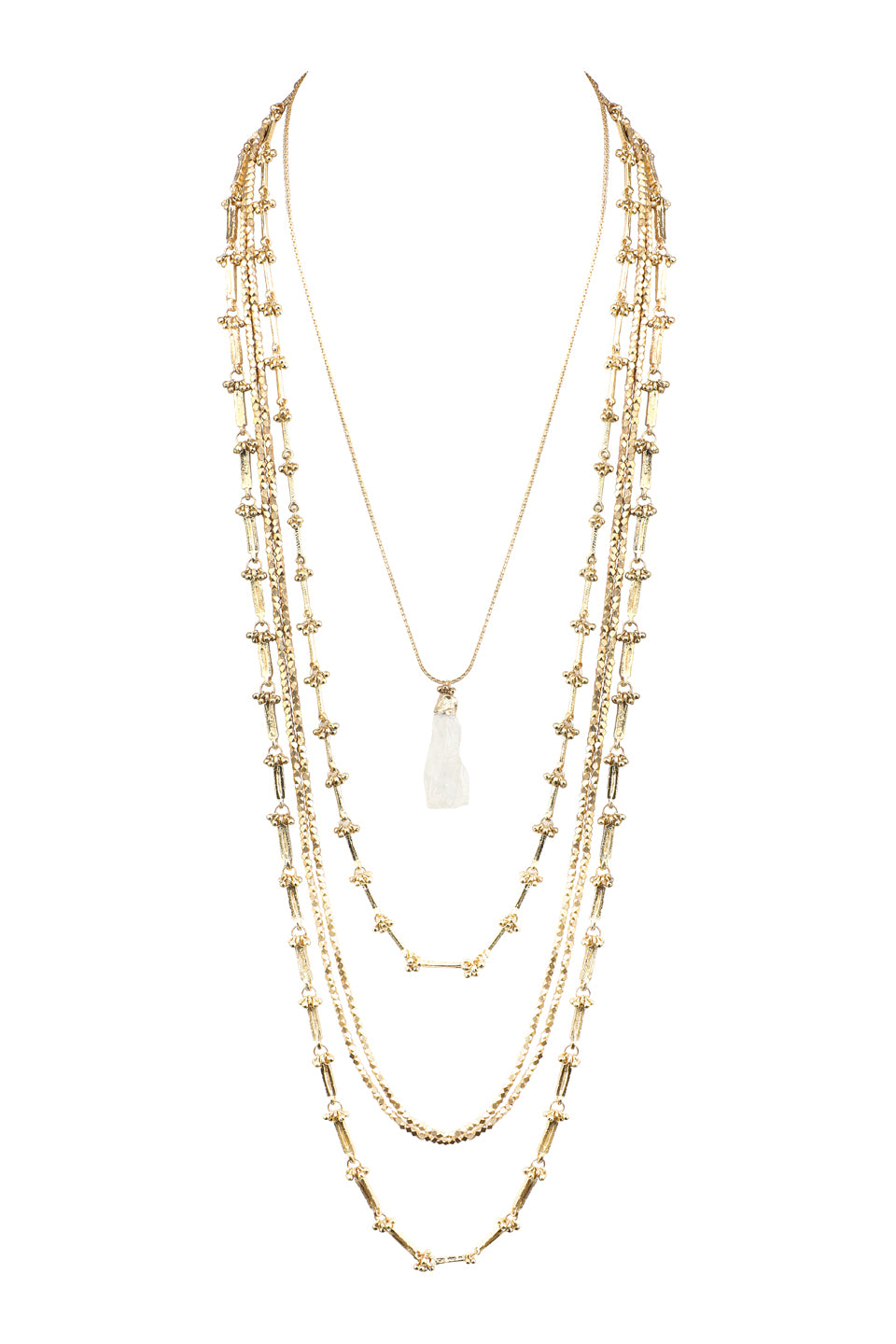Multi Layer Rock Long Necklace