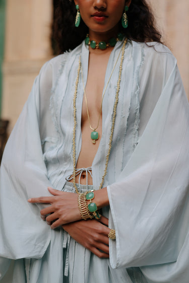 Long Square Stone Neckstring