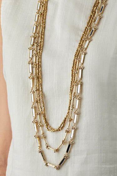 Mirror Gold Multi Layer Necklace
