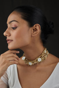 Enamel Multi Row Beaded Choker