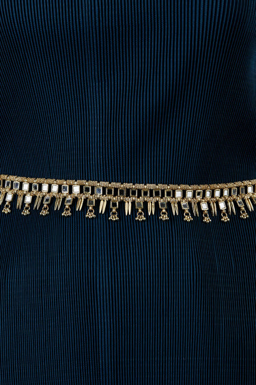 Mirror Gold Falak Thick Spike Belt