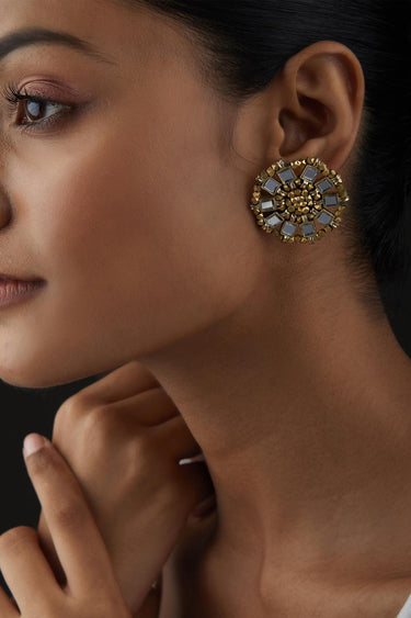 Mirror Gold Saar Beaded Earrings