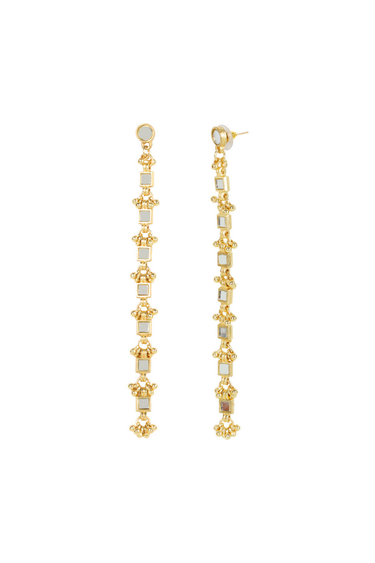 Mirror Waterfall Long Earrings