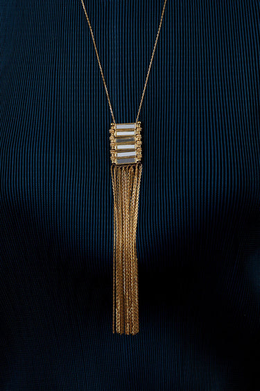 Mirror Gold Qabeela Fringes Neckstring