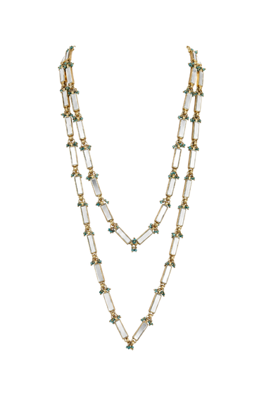 Mirror Gold Qabeela Long Turquosie Neckstring