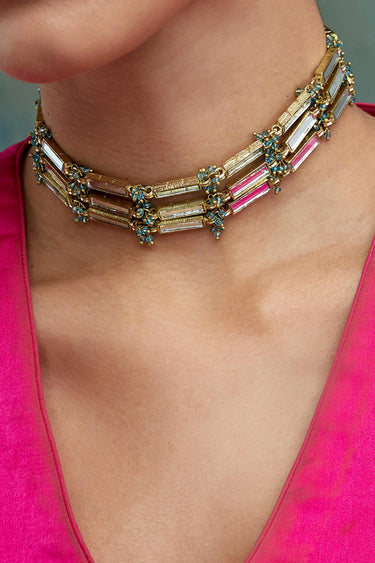 Mirror Gold Qabeela 3 Layer Choker