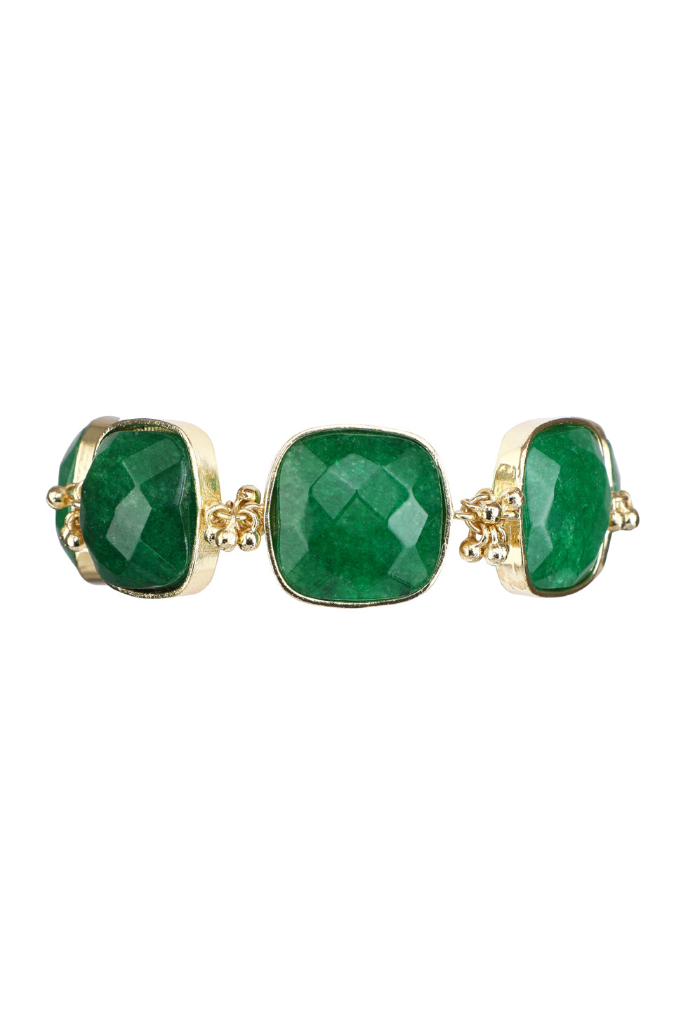 Square Green Stone Bracelet