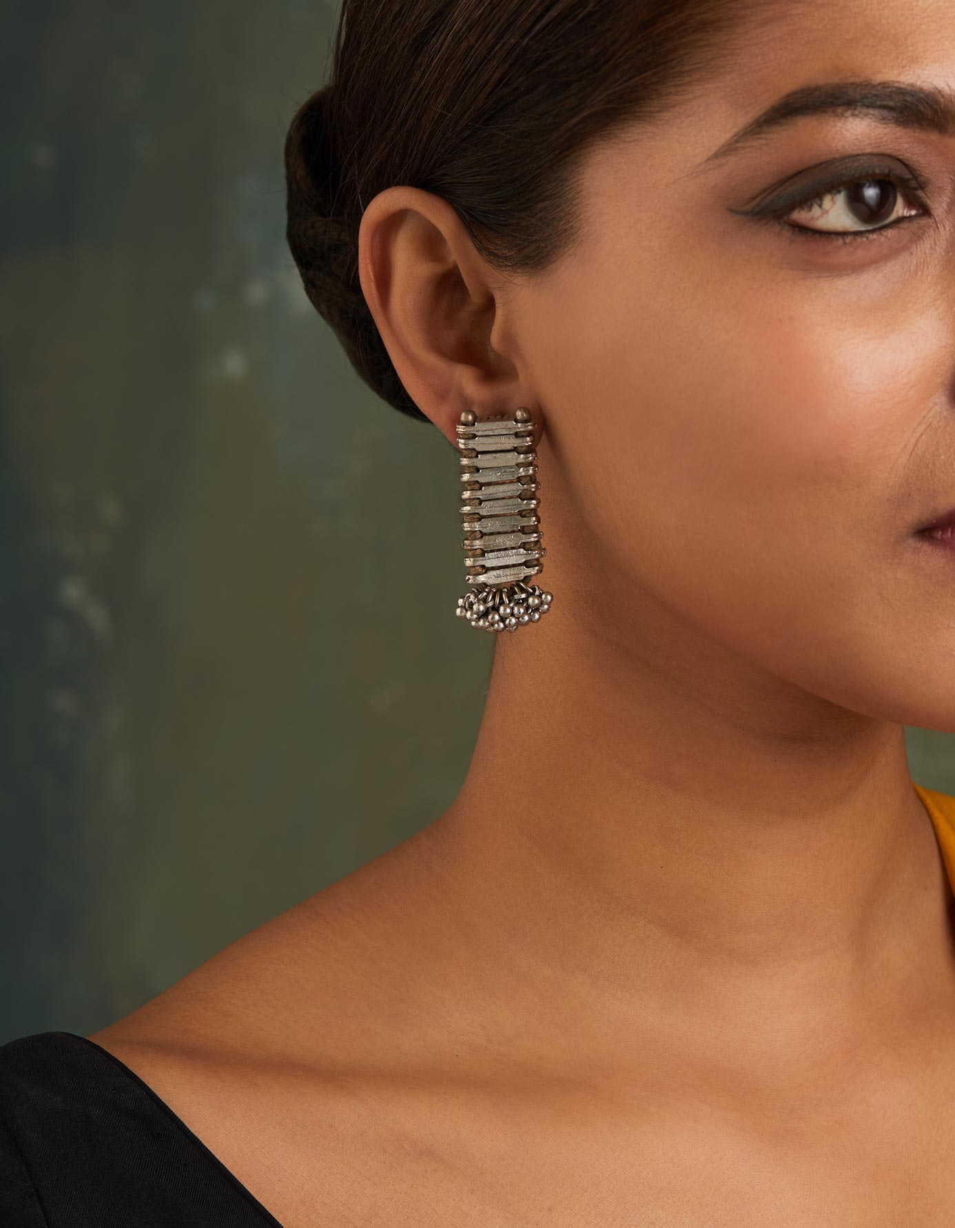 Naaz Bajra Small Silver Earrings
