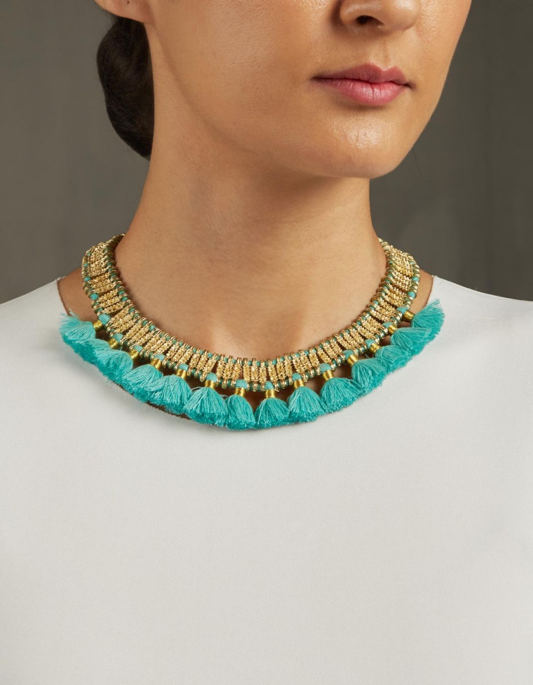 Turquoise Naaz Tassel Necklace