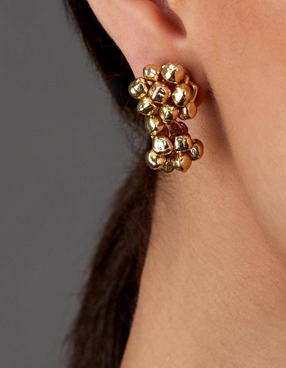 Double Gold Stud Earrings