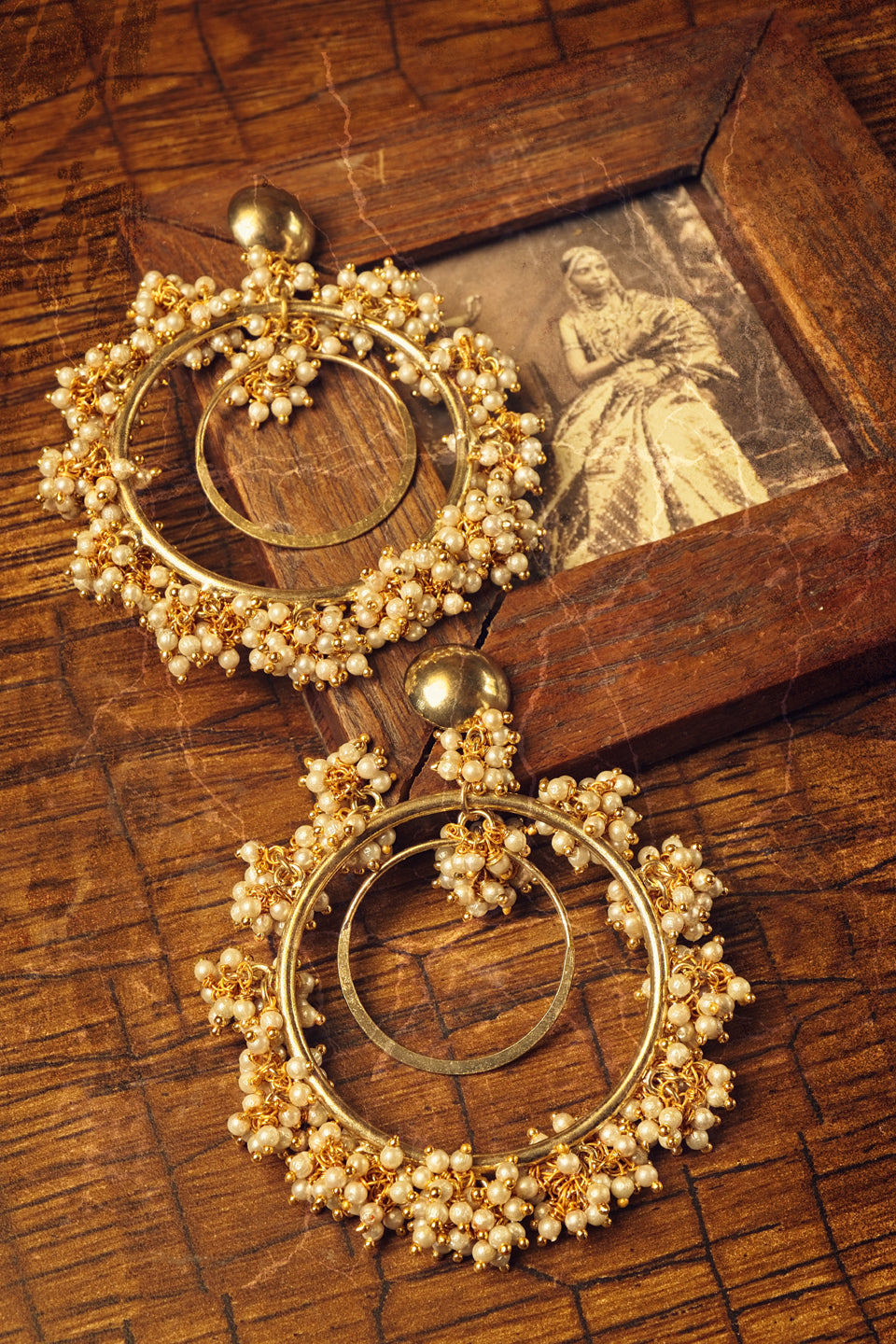 Purnima Pearl Double Earrings