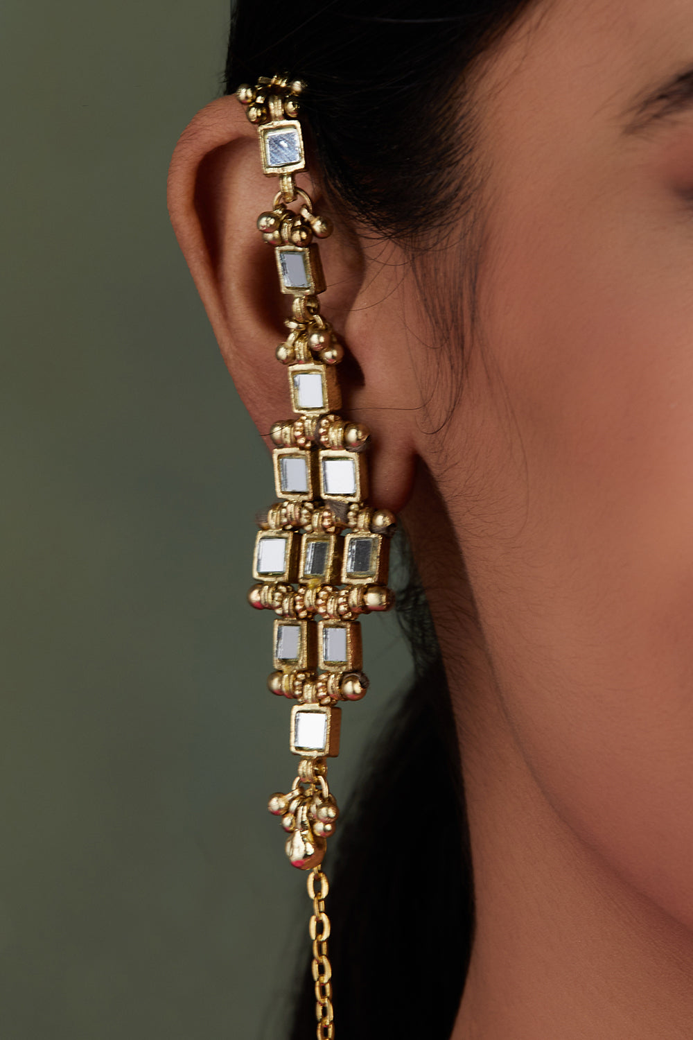 Mirror Gold Falak Dejhoor Earrings