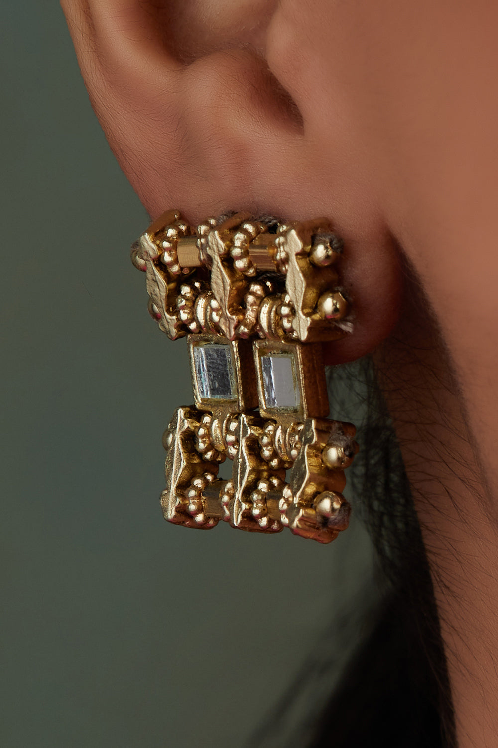 Mirror Gold Teer Earrings