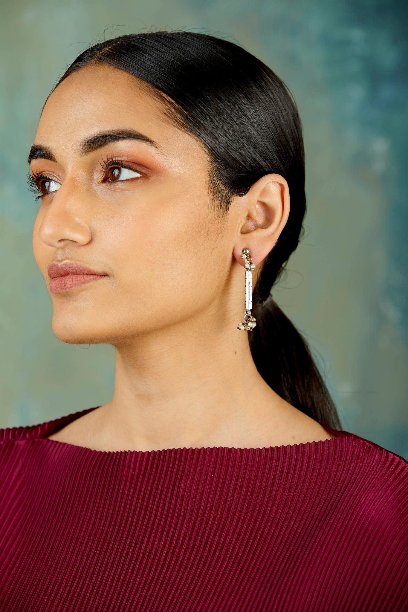 Shahi Silver Pearl Earrings