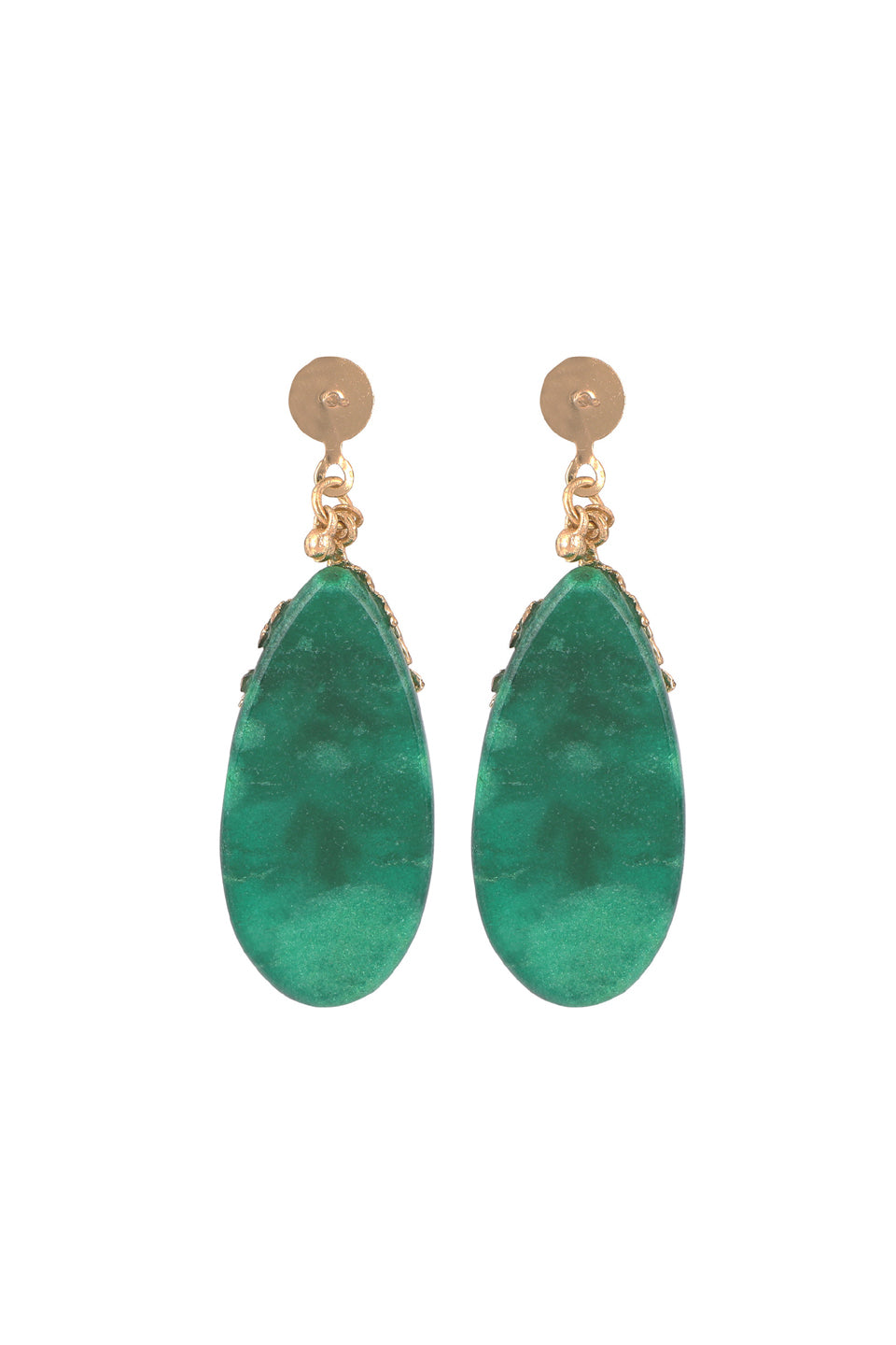 Emerald Leaf Stone Earrings