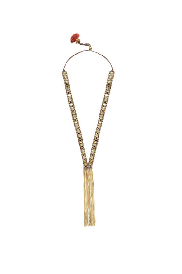 Mirror Gold Falak Short Fringes Necklace