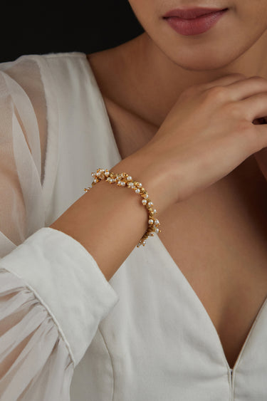 Gold Pearl Beaded Bracelet