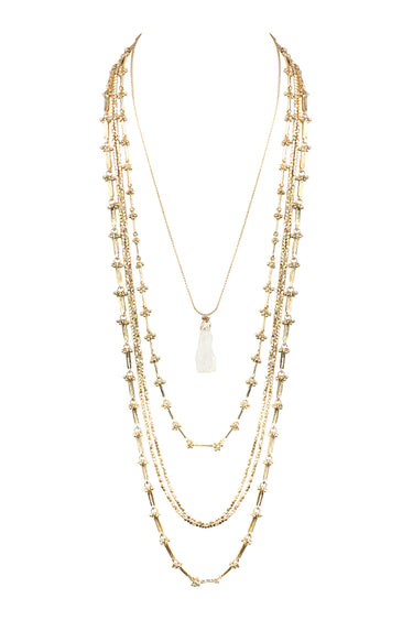 Multi Layer Rock Long Necklace