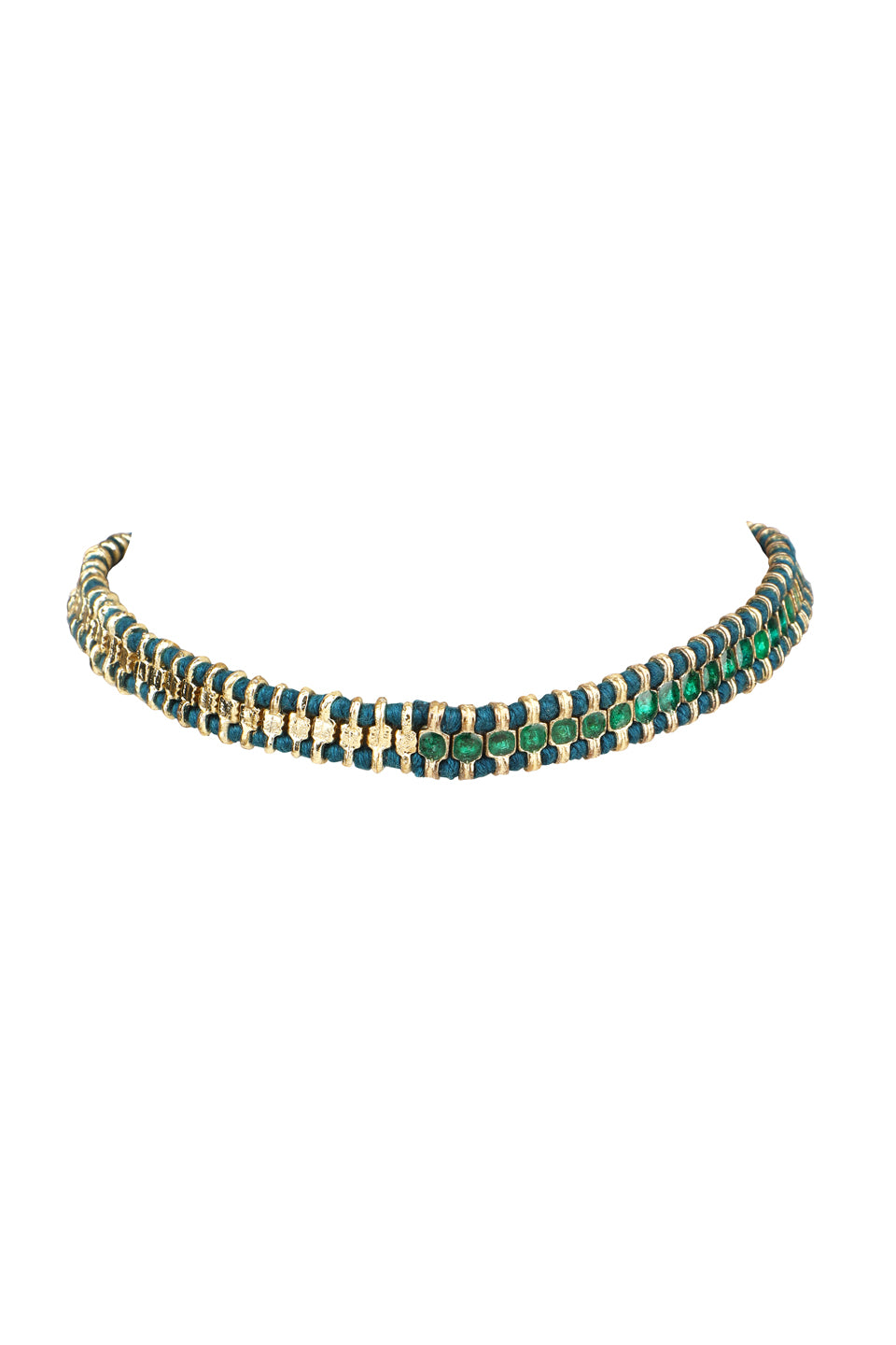 Falak Turquoise Enamel Double Wrap Bracelet