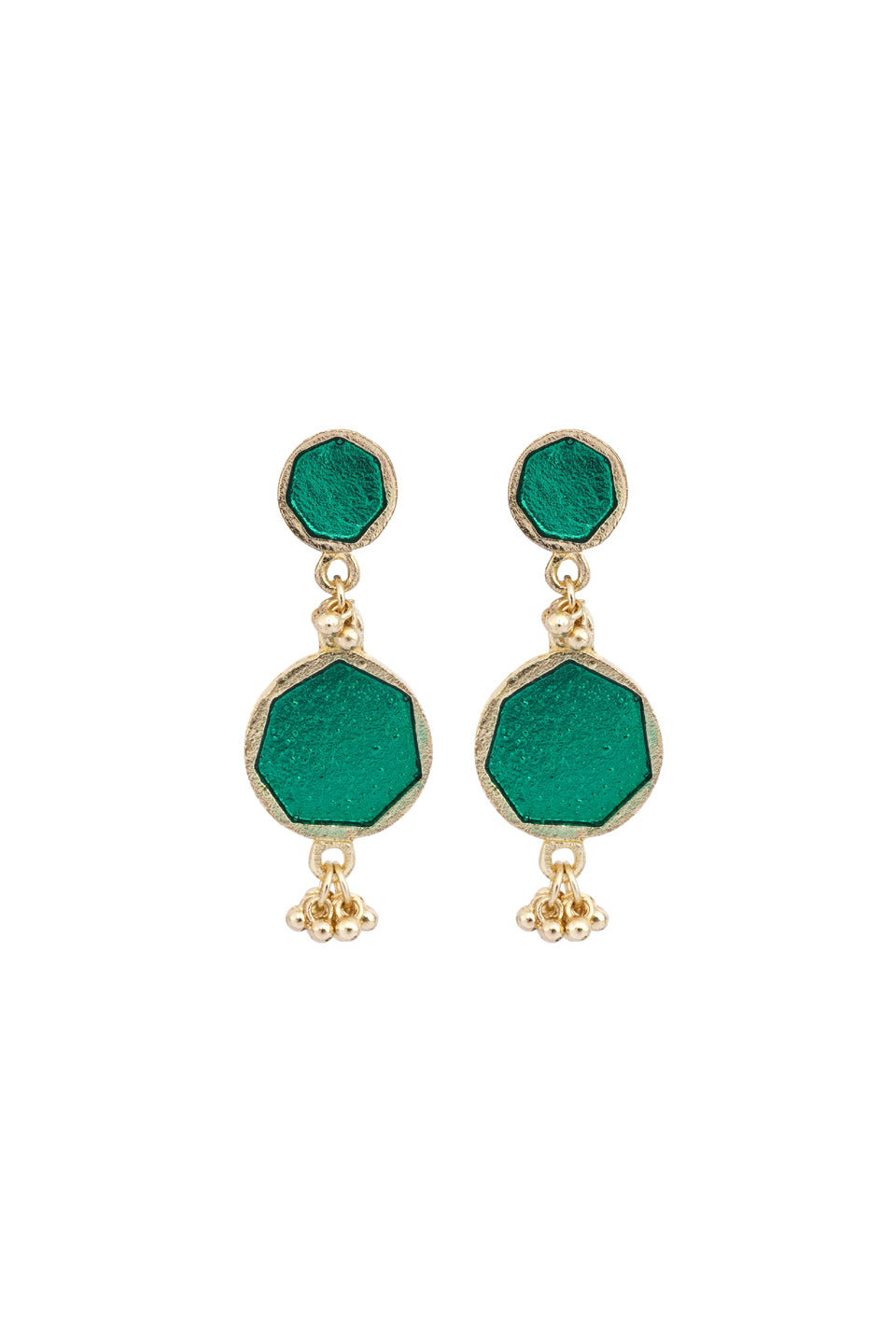 Turquoise Enamel Long Earrings