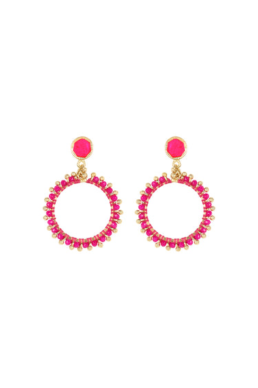 Round Enamel Rimjhim Earrings