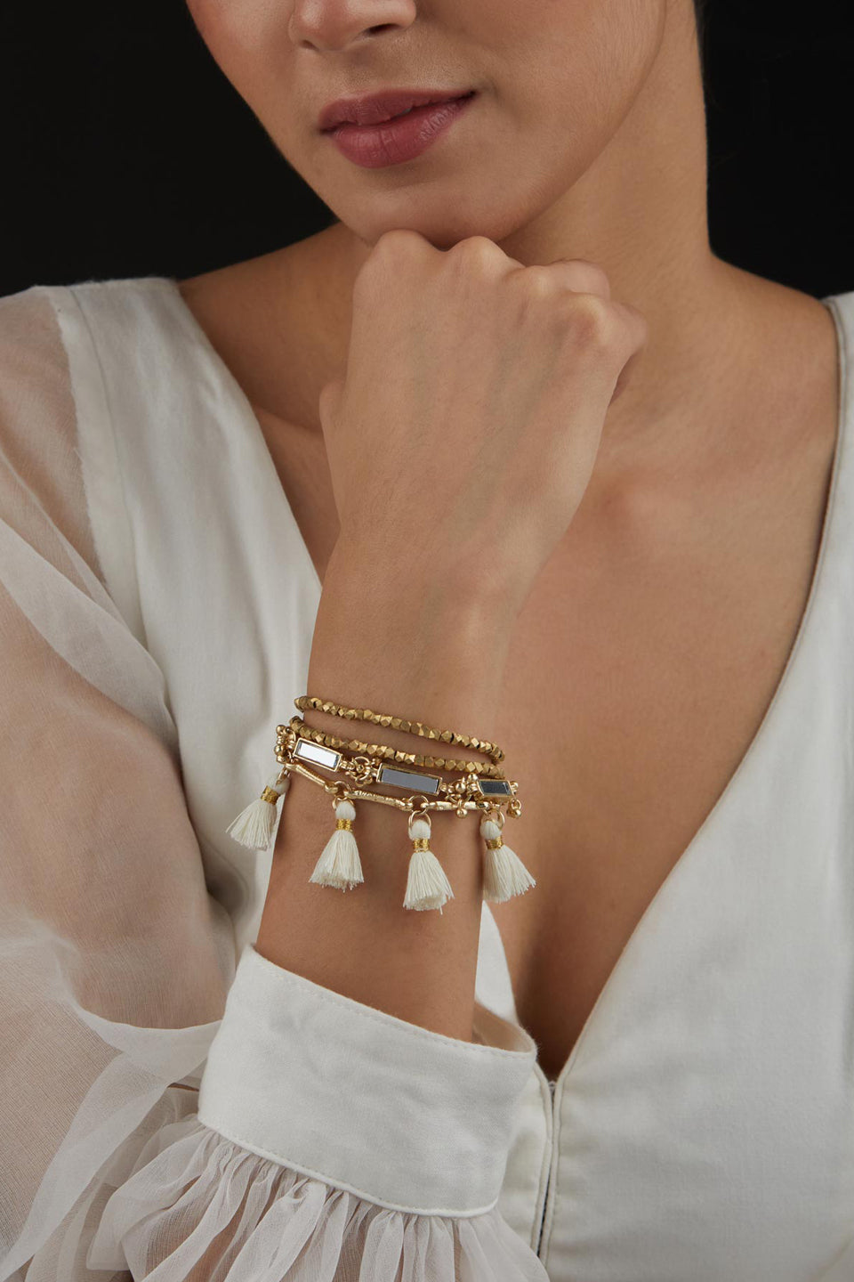 Mirror Tassel Multi Layer Bracelet