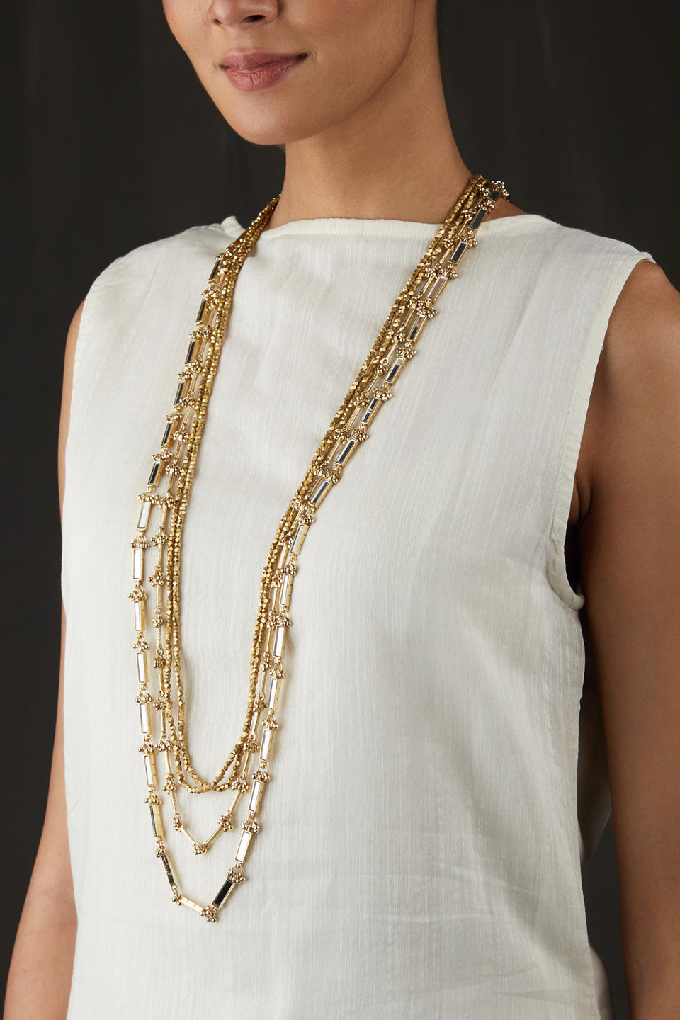 Mirror Gold Multi Layer Necklace