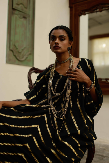 Multi Row Gold Beaded Neckstring