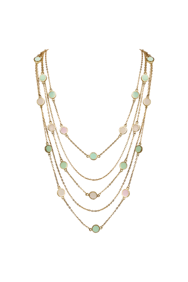 Round Enamel Multi Layer Necklace