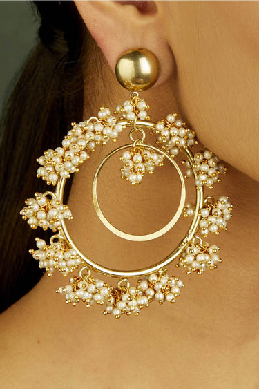 Purnima Pearl Double Earrings