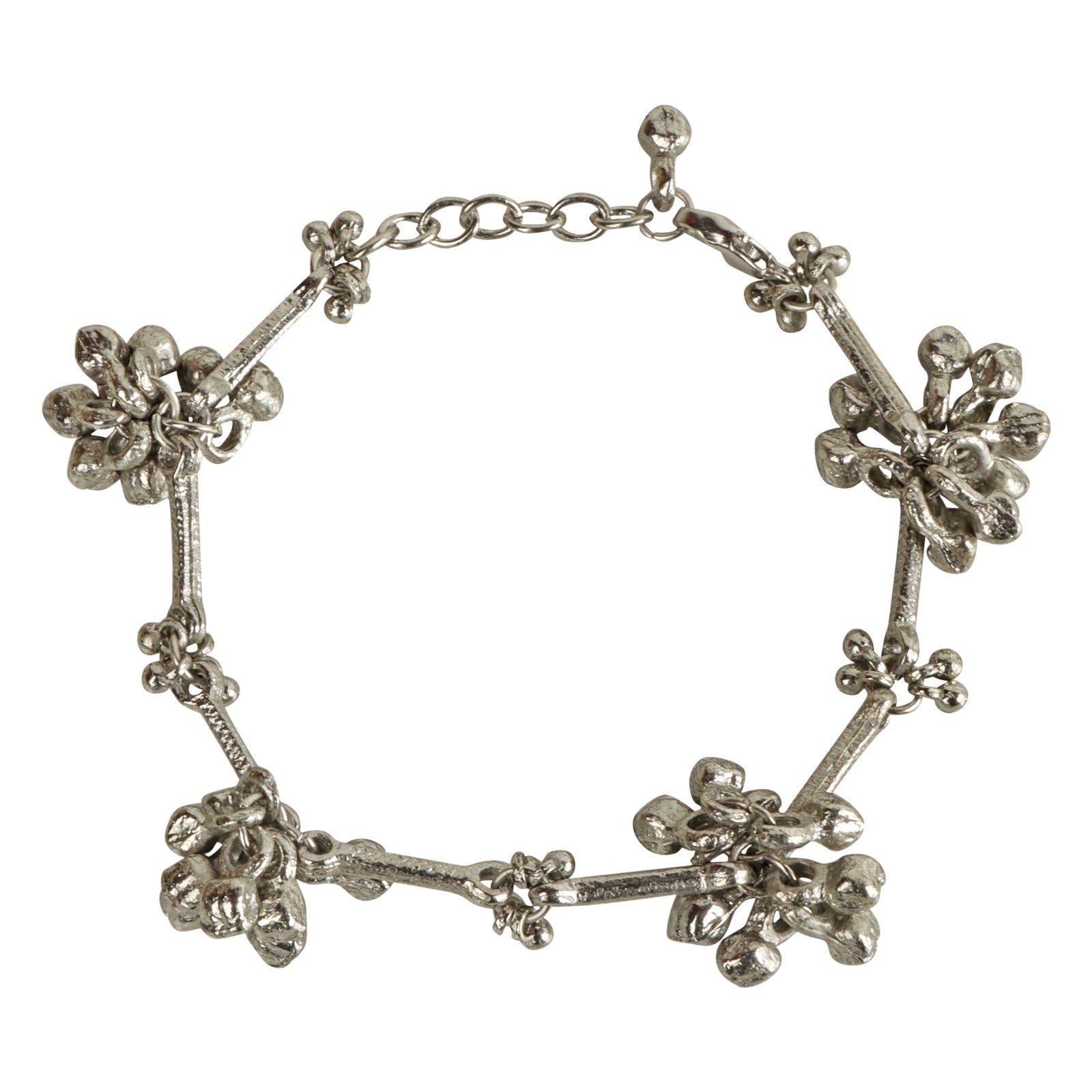 Silver Noor Ghungroo Grape Bracelet
