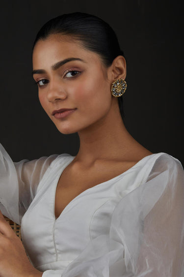 Mirror Gold Saar Beaded Earrings