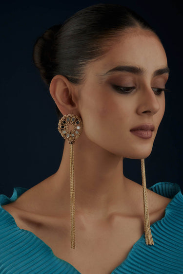 Mirror Gold Saar Fringe Earrings