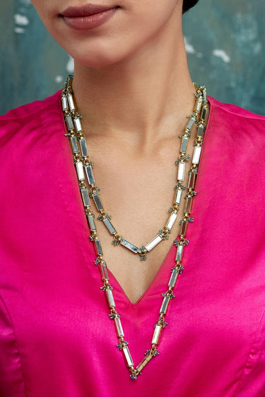 Mirror Gold Qabeela Long Turquosie Neckstring