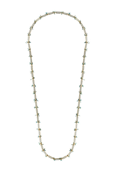 Mirror Gold Qabeela Long Turquoise Neckstring