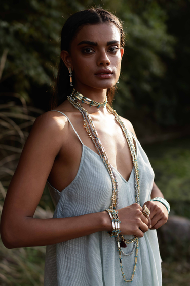 Mirror Gold Qabeela 3 Layer Choker