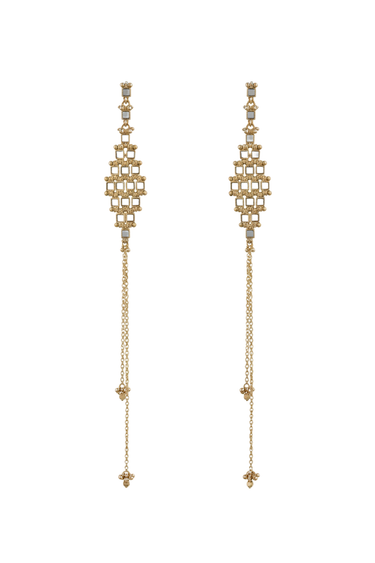 Mirror Gold Falak Long Earrings