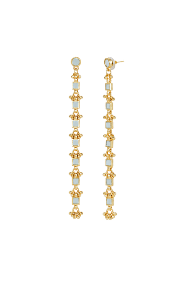 Mirror Waterfall Long Earrings