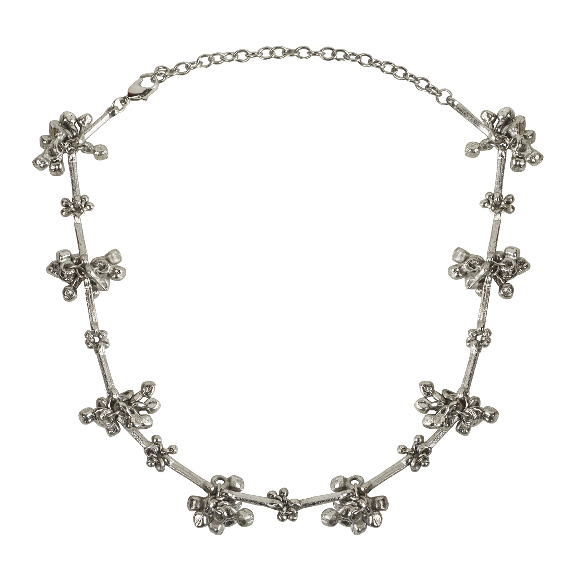Silver Noor Ghungroo Grape Necklace