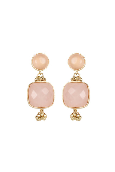Square Stone Short Earrings