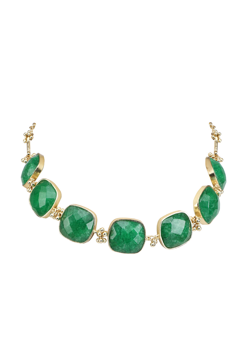 Square Green Stone Necklace