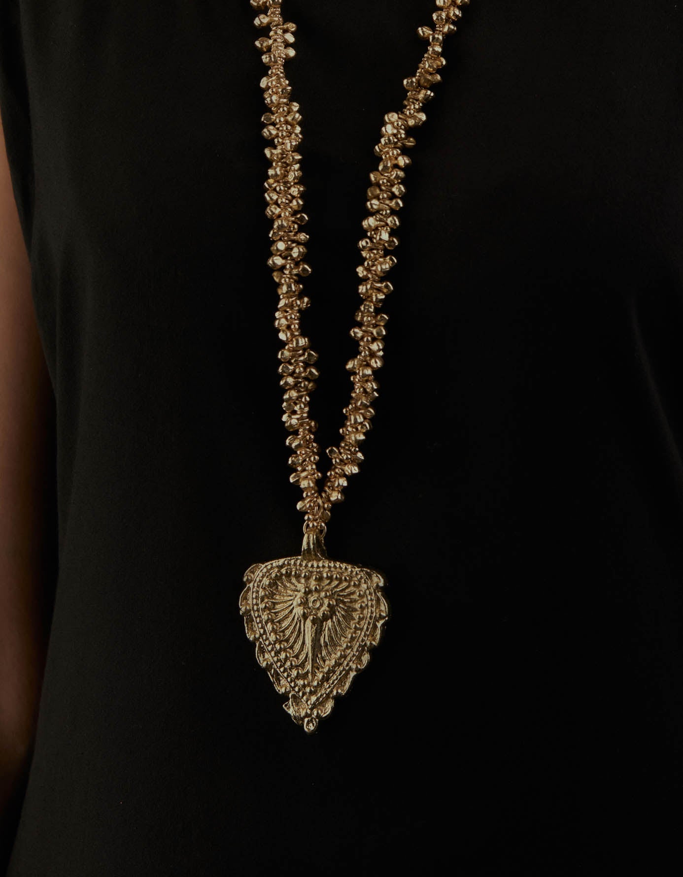 Grape Paan Gold Long Necklace