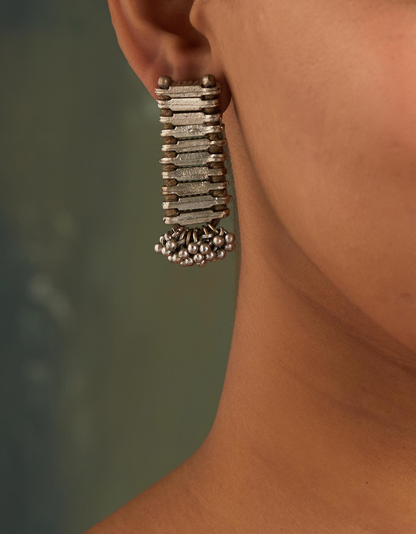 Naaz Bajra Small Silver Earrings