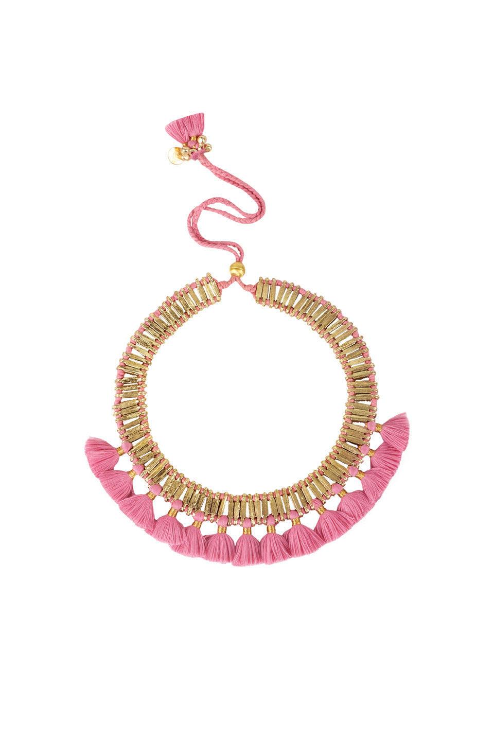 Jaipur Pink Flamingo Tassel Necklace