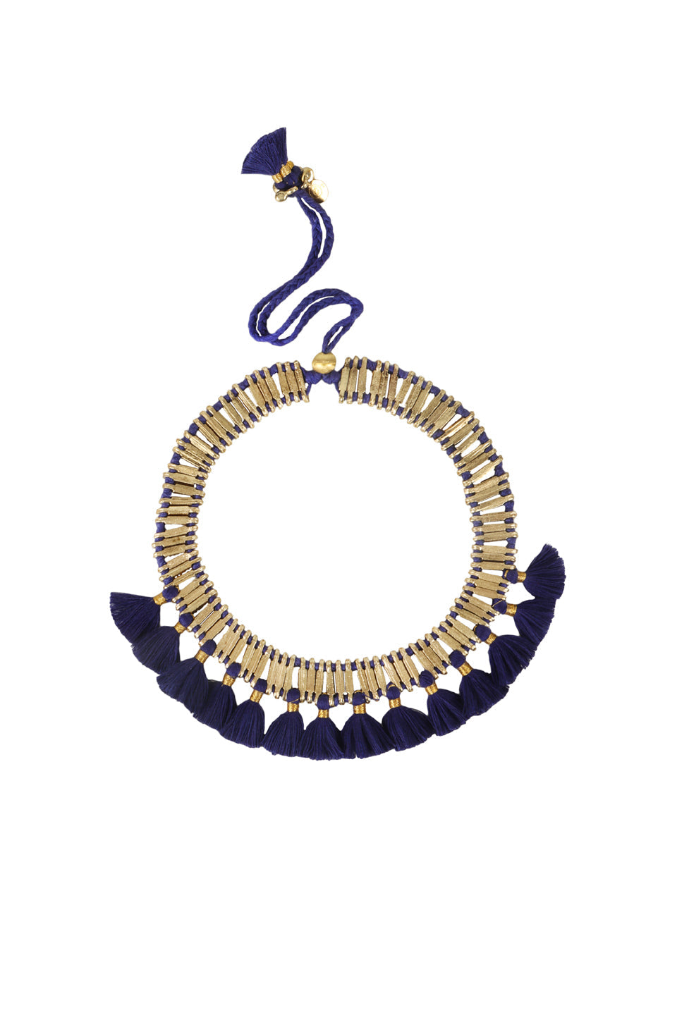 Royal Blue Flamingo Tassel Necklace