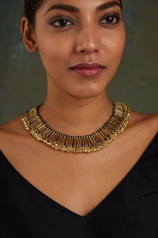 Qabeela Ghungroo Gold Necklace
