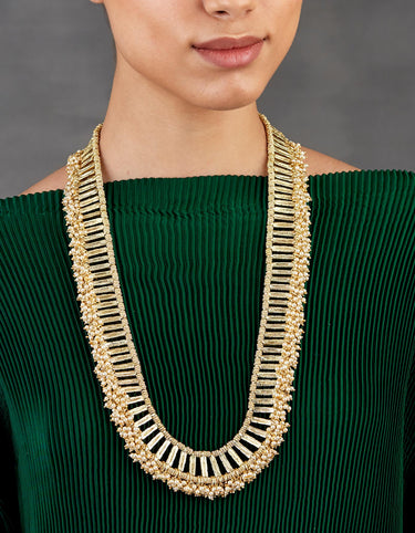 Qabeela Long Temple Lariya Gold Necklace