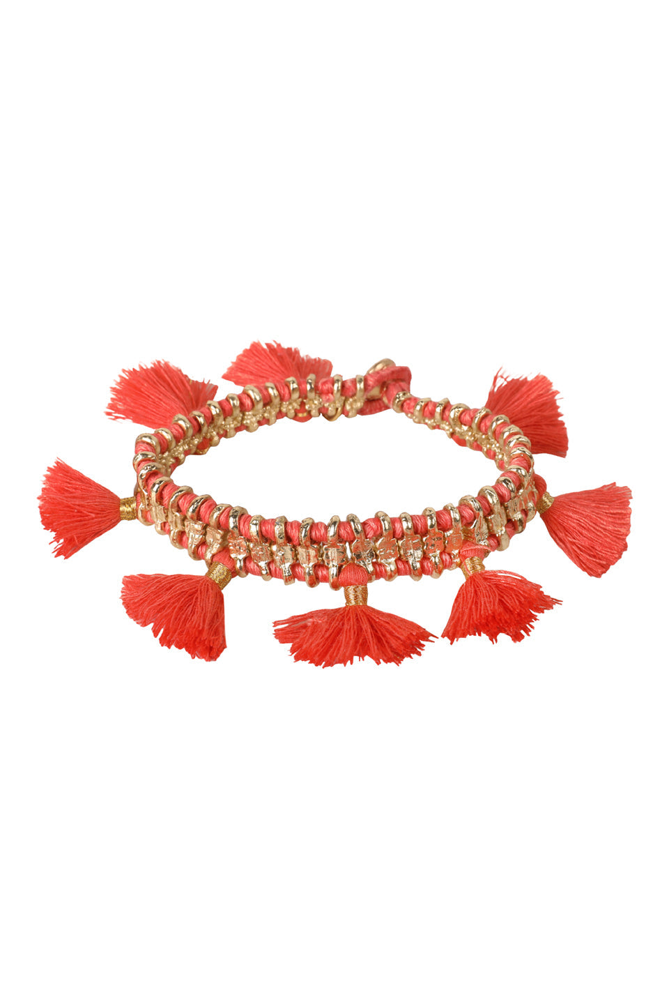 Coral Flamingo Tassel Bracelet